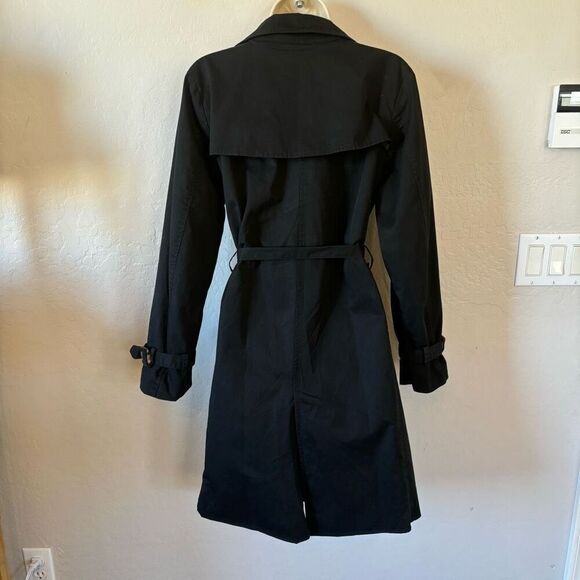 Black Trench Coat Double Button with belt size M by She & Sky - Picture 4 of 10